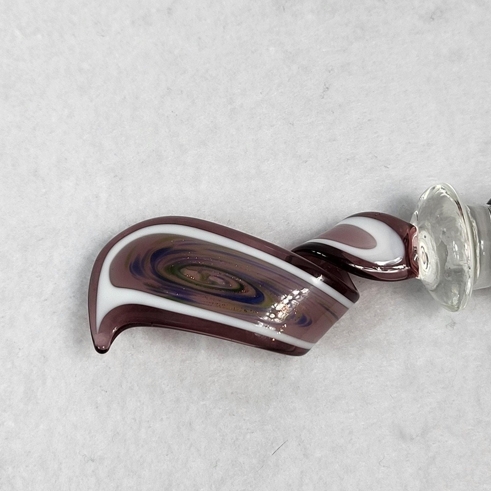 Wine Bottle Stopper Murano Italian Swirl Art Glass Purple Brown Blue Girl Night - Picture 4 of 10